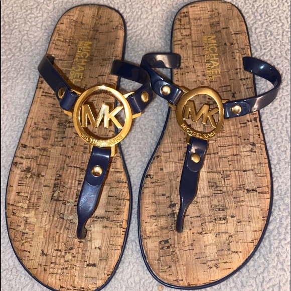 Michael Kors Cork jelly NAVY BLUE sandals NEW! - Picture 2 of 4